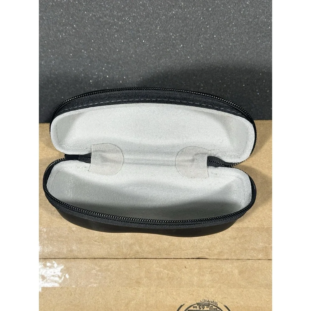 Vogue Semi-Hard Zipper Eyeglass/Sunglass Case Medium-Large Size BLACK Clamshell